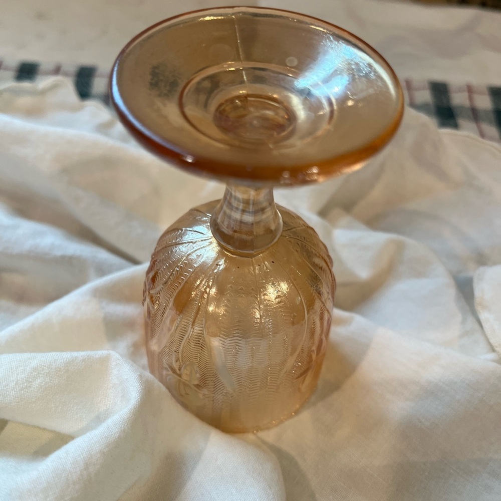 Elegant Amber Glass Goblet